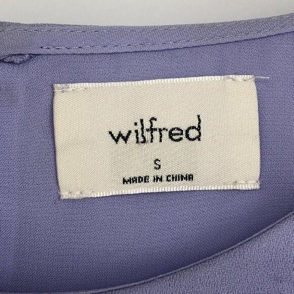 Aritzia Wilfred Periwinkle Ninette Ruffled short sleeve mini wrap dress size S - Picture 11 of 16